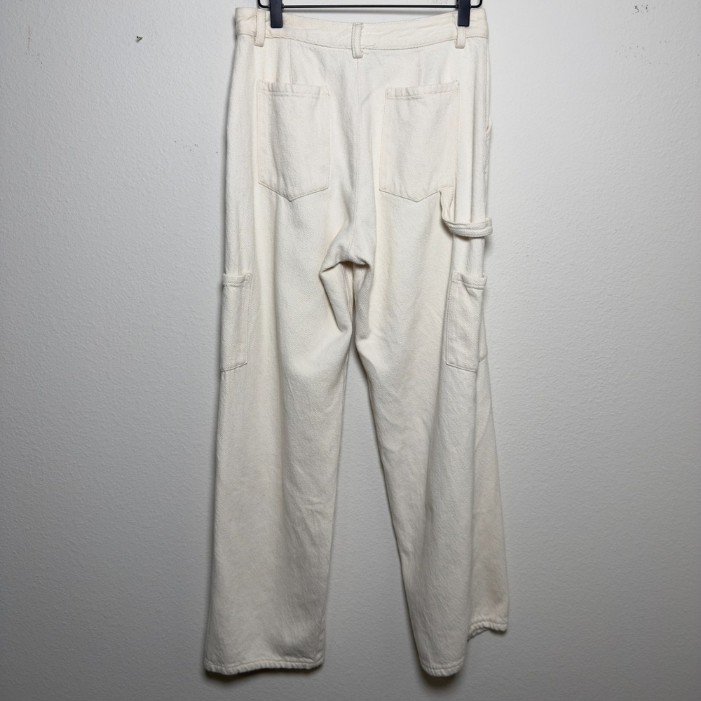 Resa Women Elsa Cargo Pants Small Cream Painter Wide Leg Baggy Textured - Picture 9 of 12